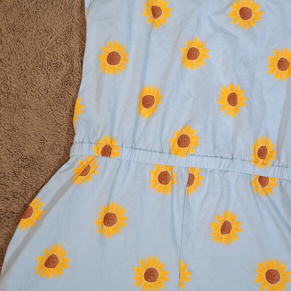 Old Navy/Flutter Sleeve Romper/Girls XL 14-16/Blue Sunflower Floral NWOT** - Picture 8 of 8